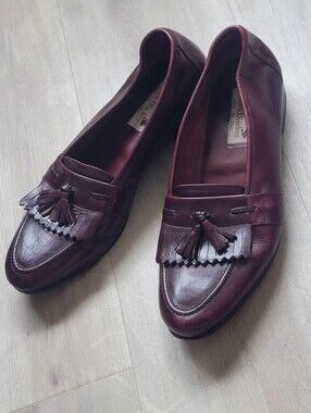 Vintage Stanley Blacker Oxblood Leather Kiltie Tassel Loafers - Made in Italy